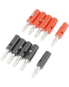 uxcell 10 Pcs Red Black Cover Speaker 5mm Cable Banana Plugs Adapters