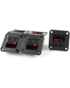uxcell 5 Pcs 42mm x 42mm 2 Positions Push in Jack Spring Load Audio Speaker