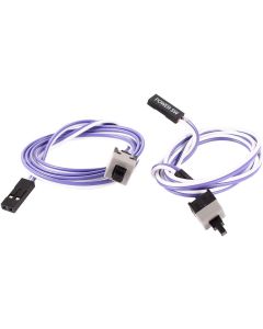 uxcell 2 Pack 2-Pin SW Computer Switch Cord 22 Inches PC Power On Off Button Cable, Purple White Power Supply Reset Switch Motherboard Cable